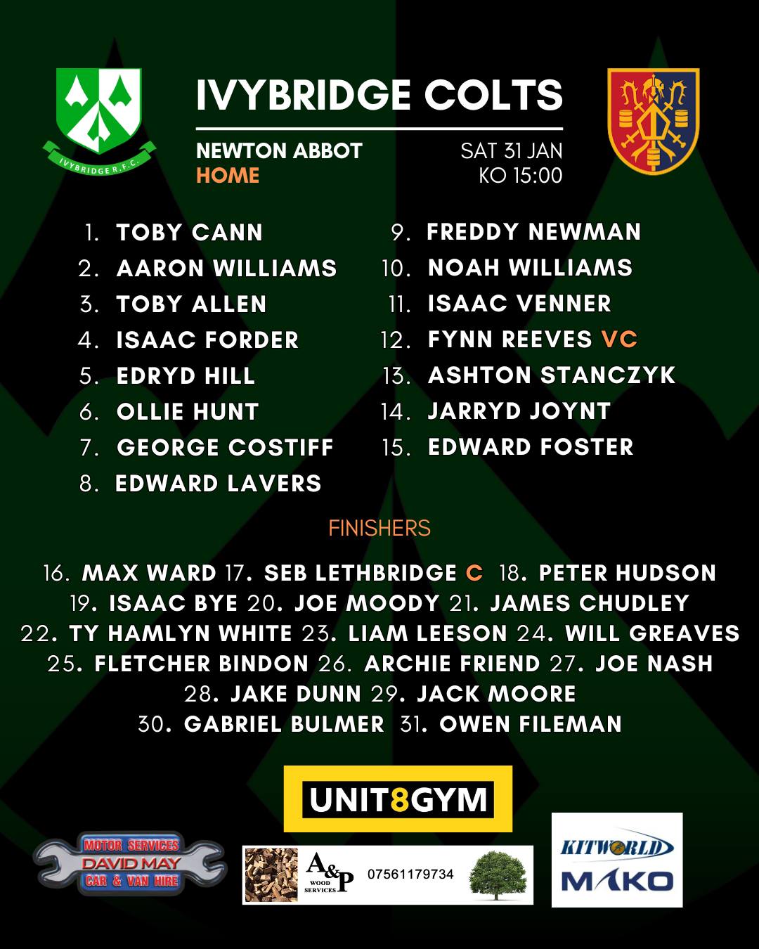 Ivybridge Rugby - 📢 TEAM ANNOUNCEMENT 📢 𝐈𝐯𝐲𝐛𝐫𝐢𝐝𝐠𝐞 𝐂𝐨𝐥𝐭𝐬... | Facebook