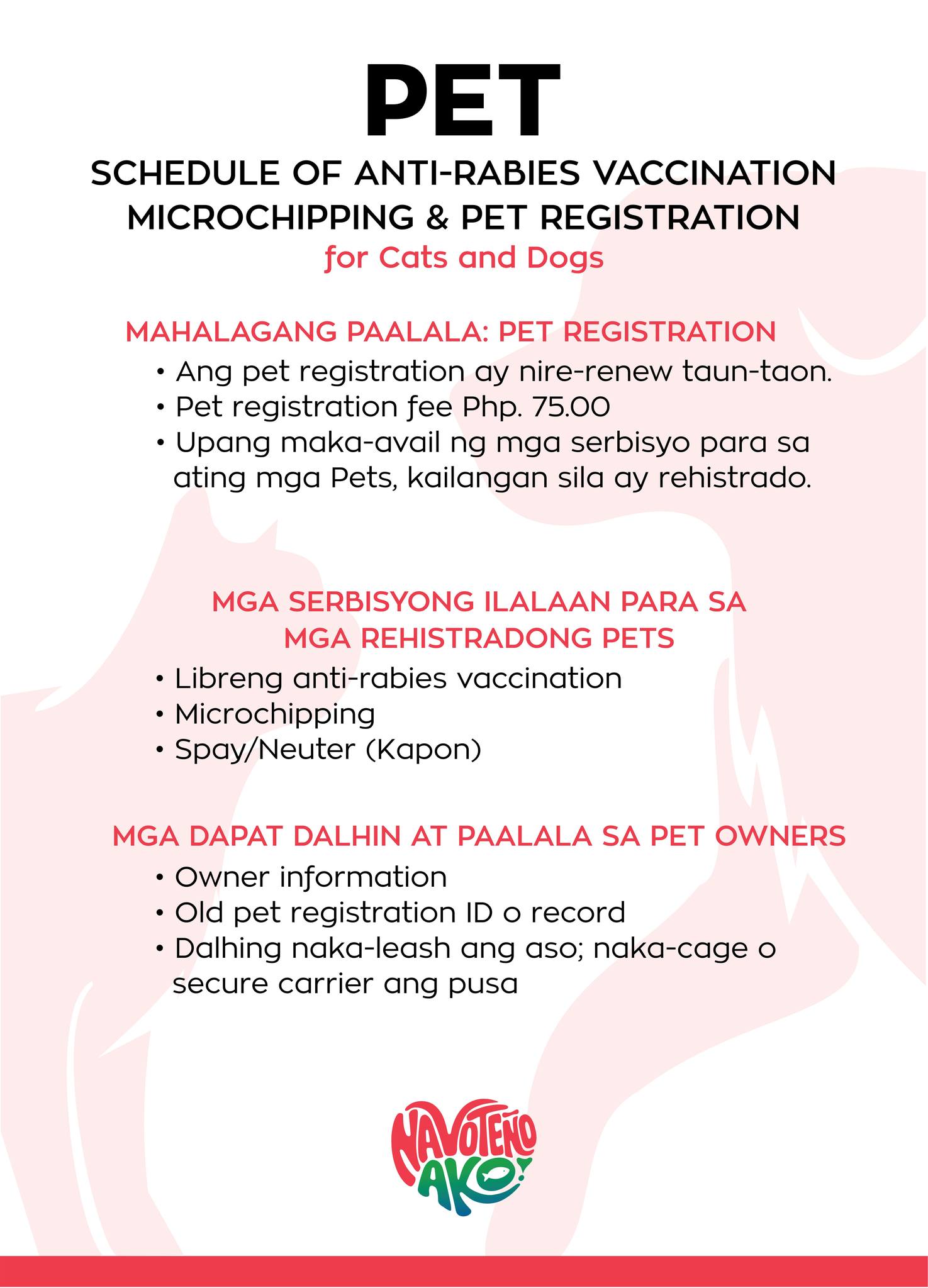 Navoteño - Tingnan ang schedule ng pet registration at libreng mass ...