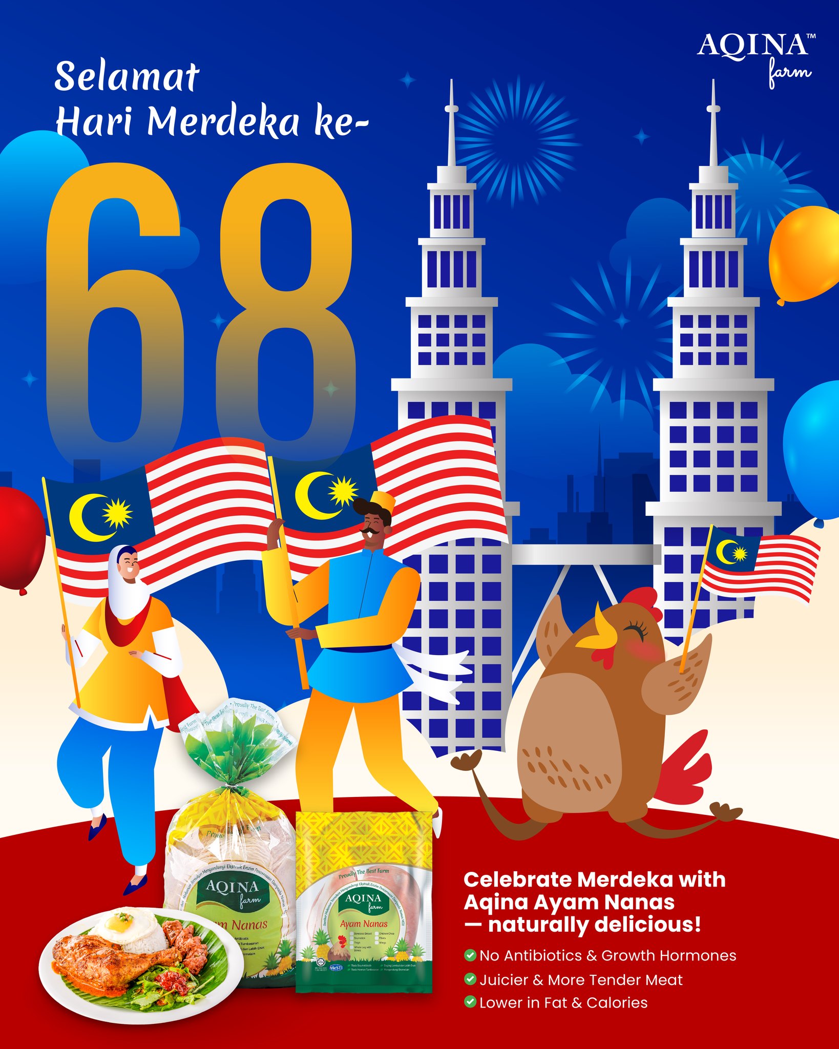 AQINA Farm - 🇲🇾 Selamat Hari Merdeka ke-68! 🎉 Celebrate... | Facebook