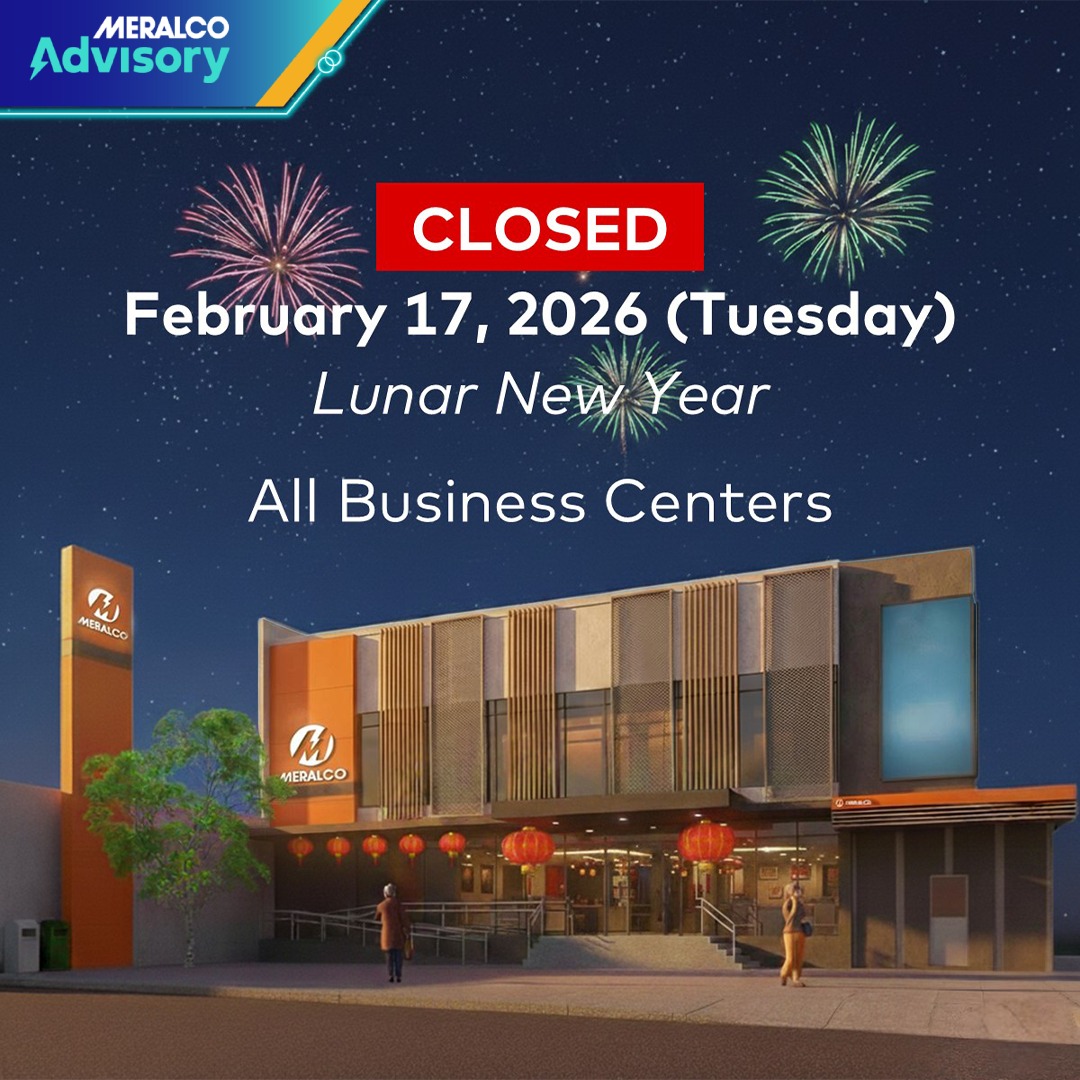 Meralco - Meralco Business Centers will be closed on February 17, 2026 ...