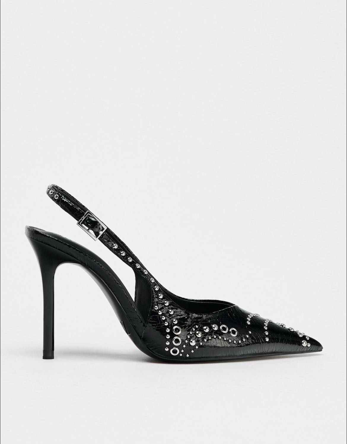 Talons Aiguilles Noirs Cloutés Zara - Pointure UK 6 - Style Piquant Et Confort Assuré