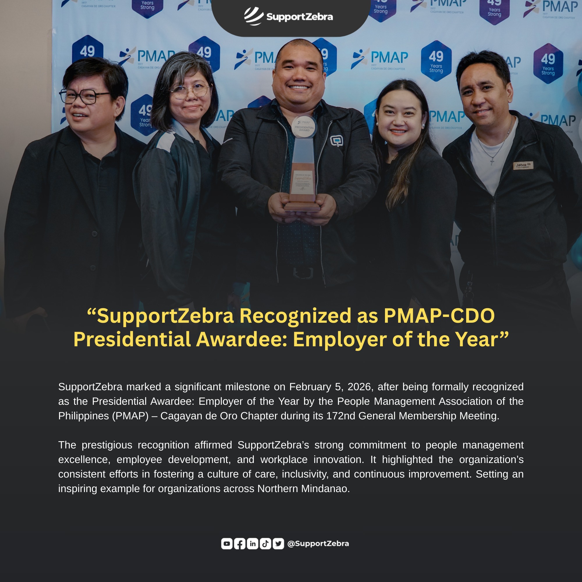 SupportZebra - #SupportZebra was honored as the PMAP–Cagayan de Oro ...