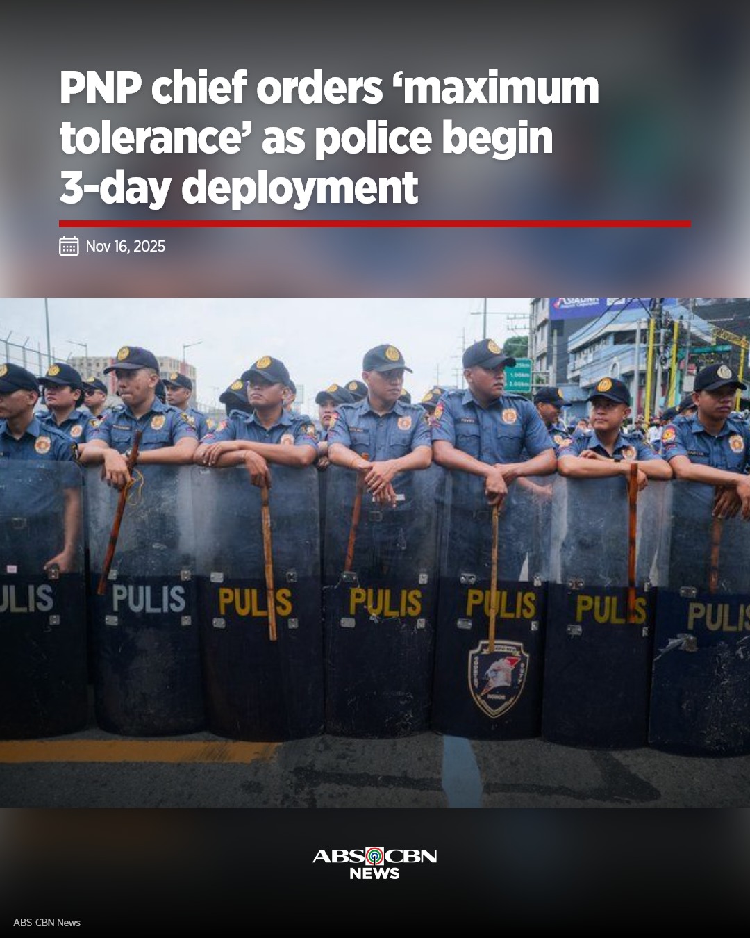 ABS-CBN News - Pinaalalahanan ni acting PNP Chief Lt. Gen.... | Facebook