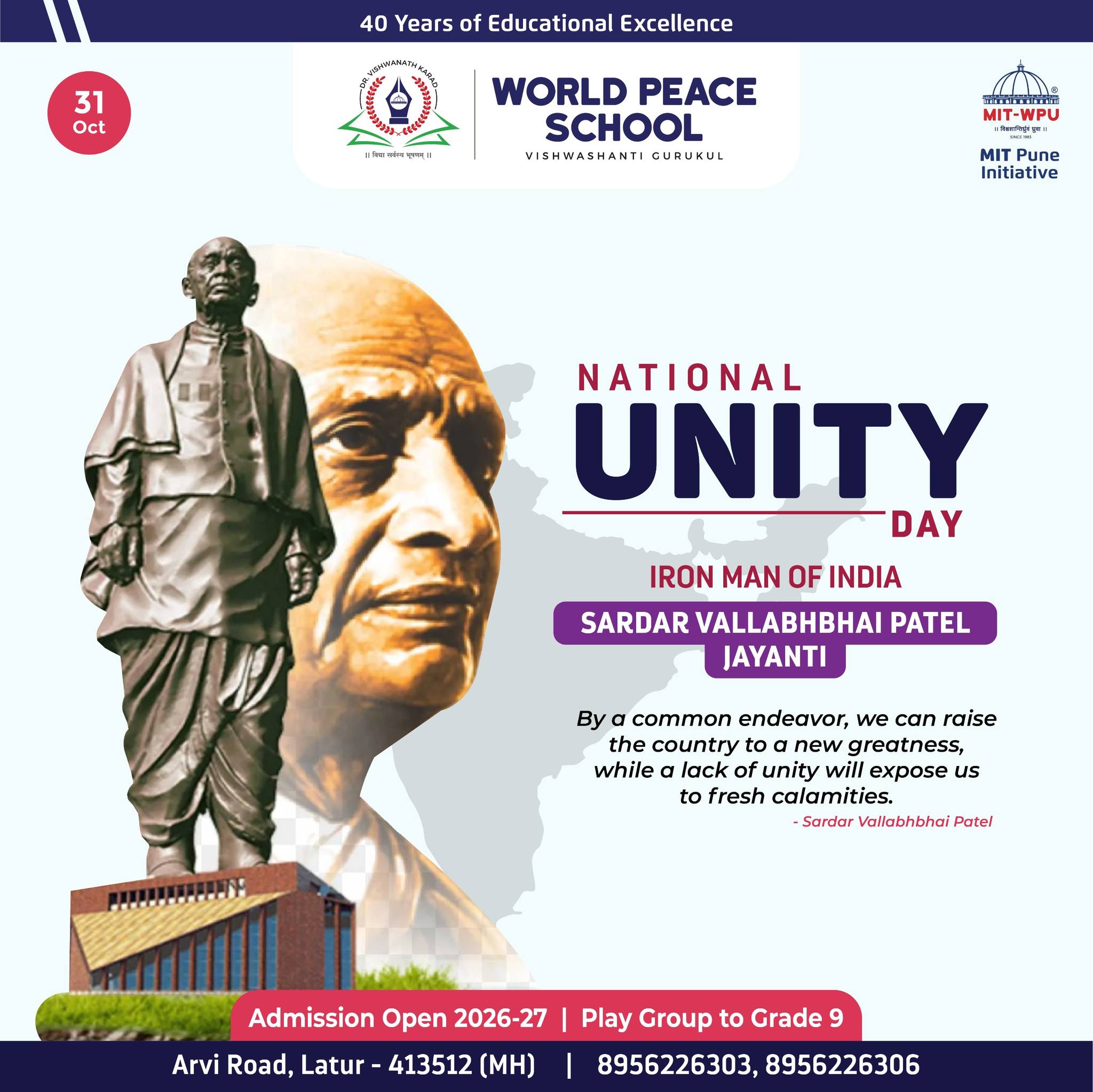 World - Celebrating National Unity Day! Honouring the Iron Man of India ...
