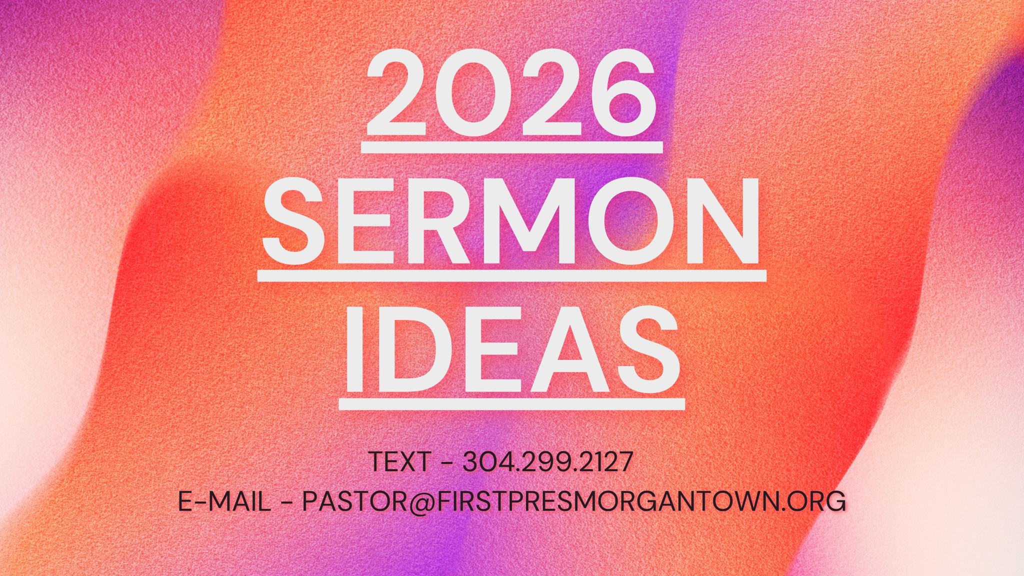 First - Rev. Zac goes on a planning retreat each year to plan out a ...