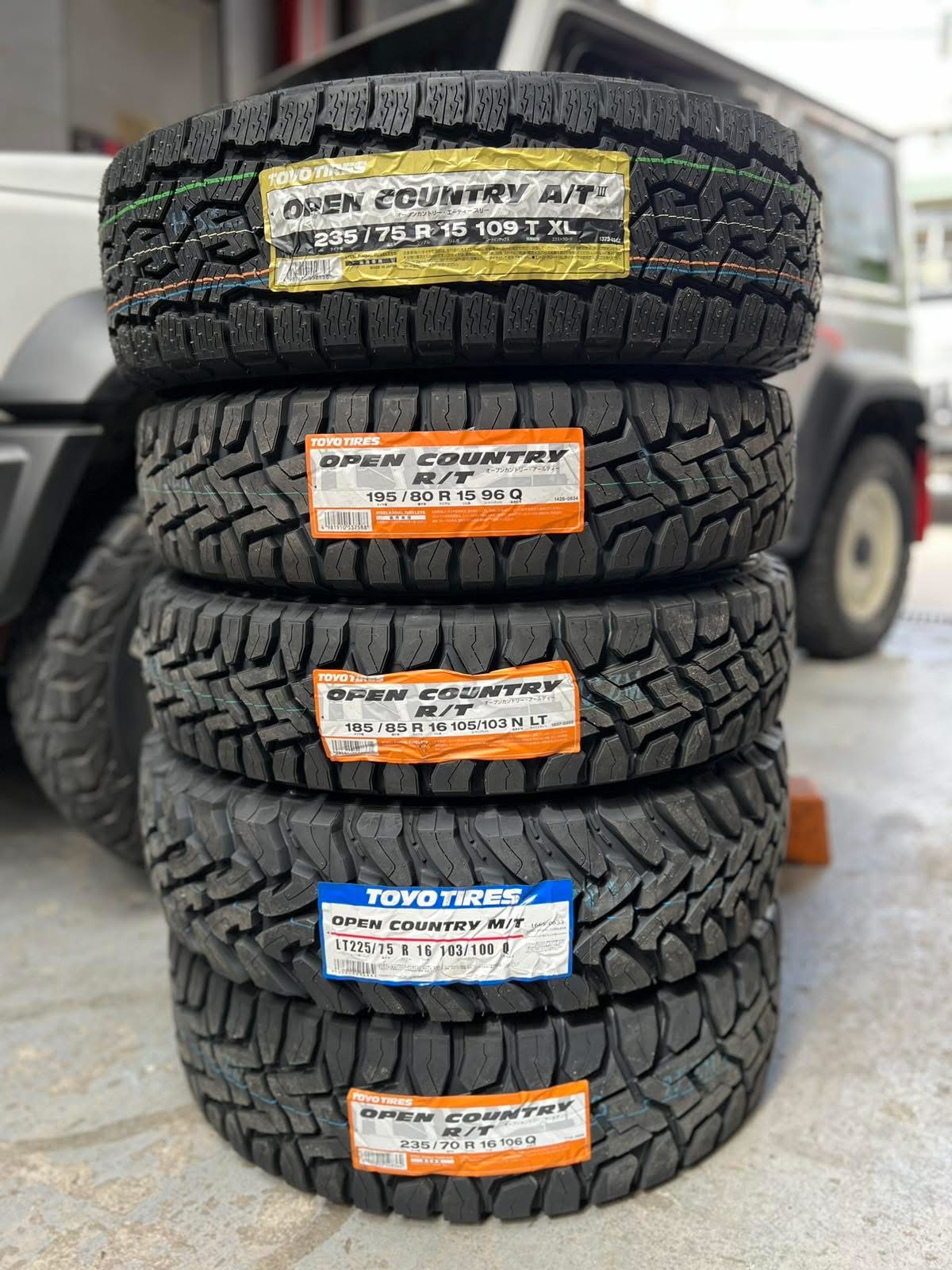 TOYO TIRES restocked for a better grip. ? Available Size: R/T 185 