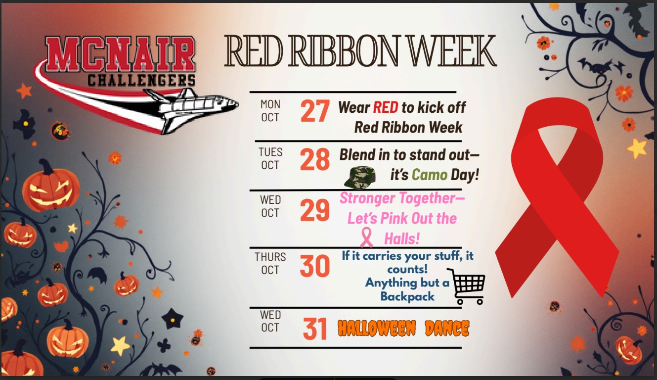 McNair - 🚨Red Ribbon Week is coming soon! Let’s show our support for ...