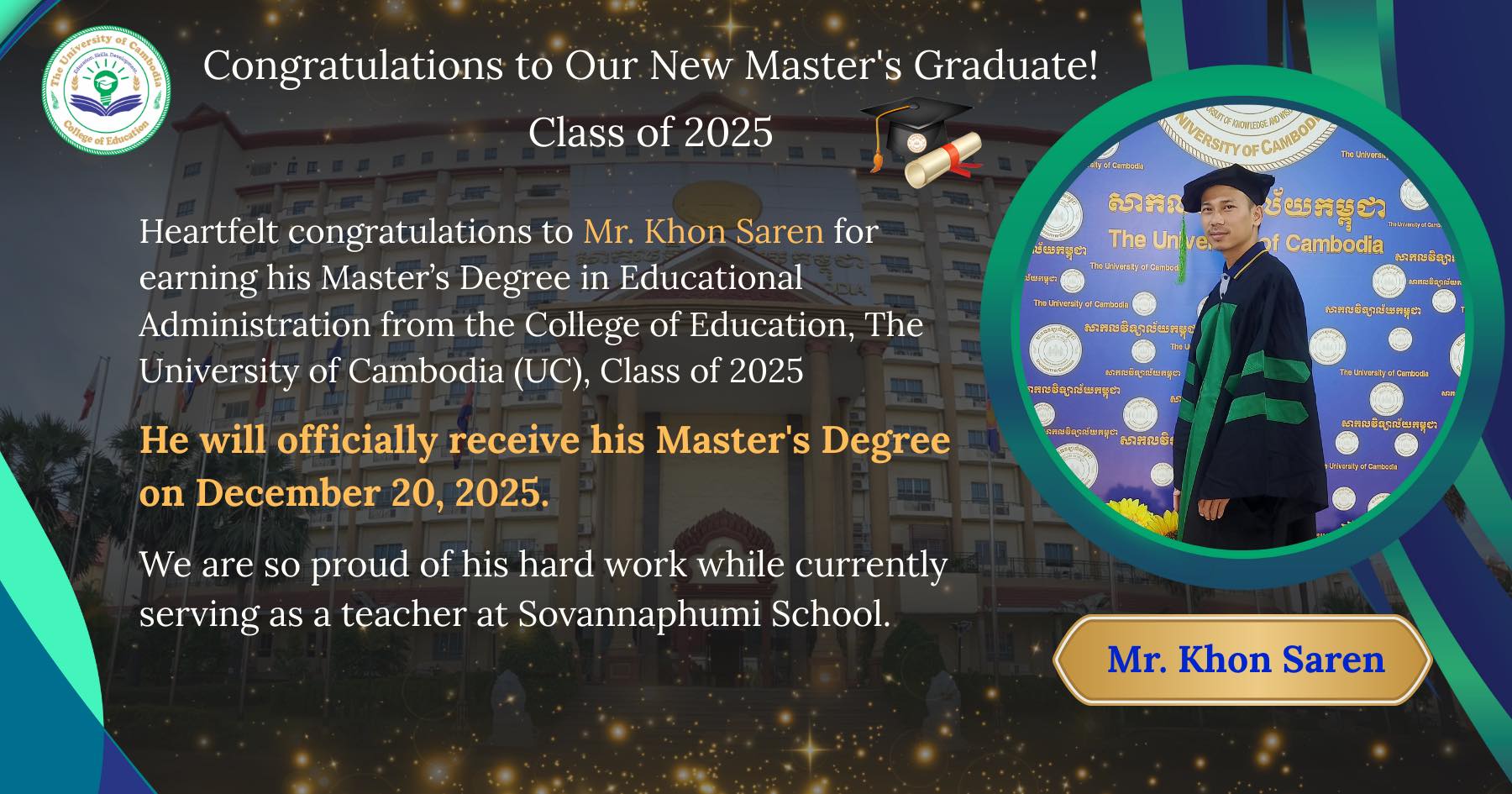 College - Congratulations to Our New Master’s Graduate, Class of 2025 ...