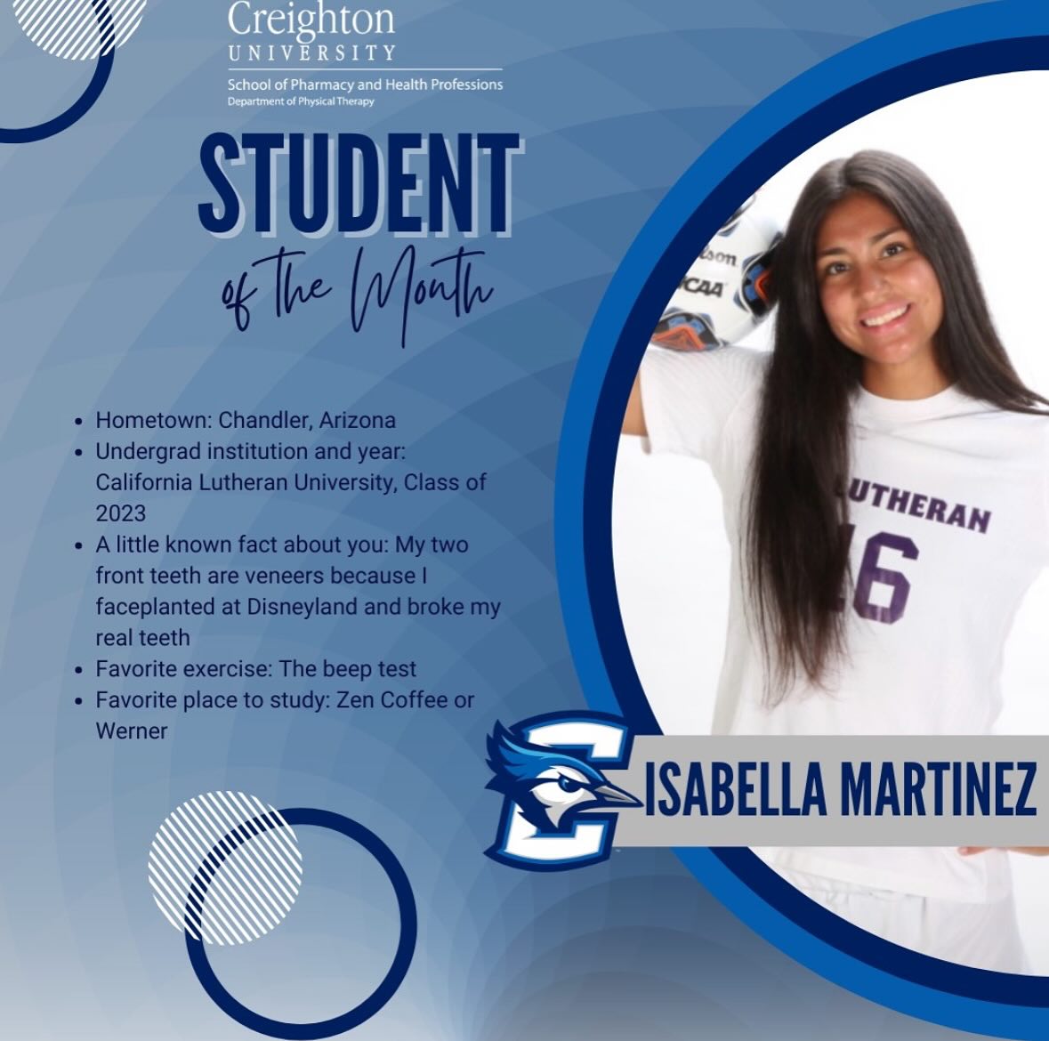 Creighton - Congratulations to Izzy Martinez on being selected as the ...