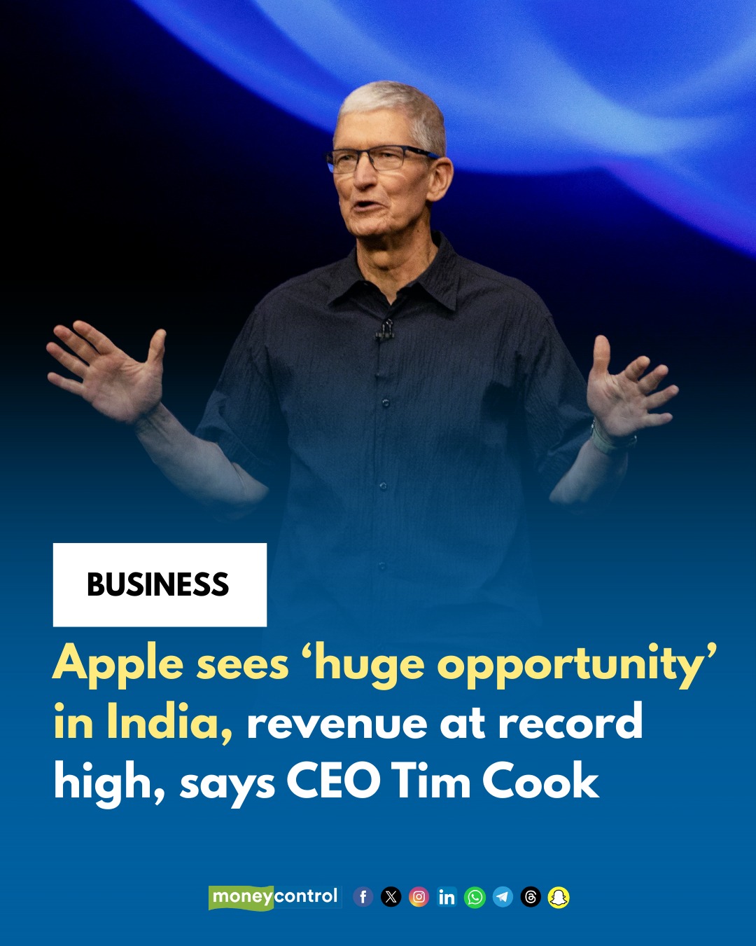 Apple CEO Tim Cook has positioned India... - moneycontrol.com | Facebook