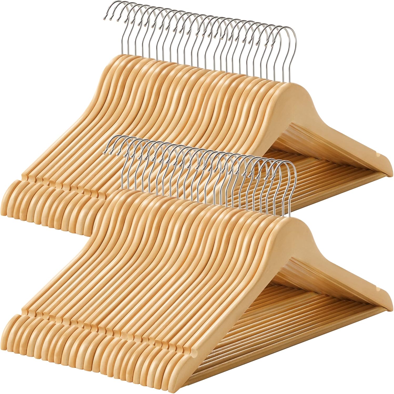Lot De 6 Cintres De Costumes En Bois Massif SONGMICS - Épaules Extra Larges Brun Foncé