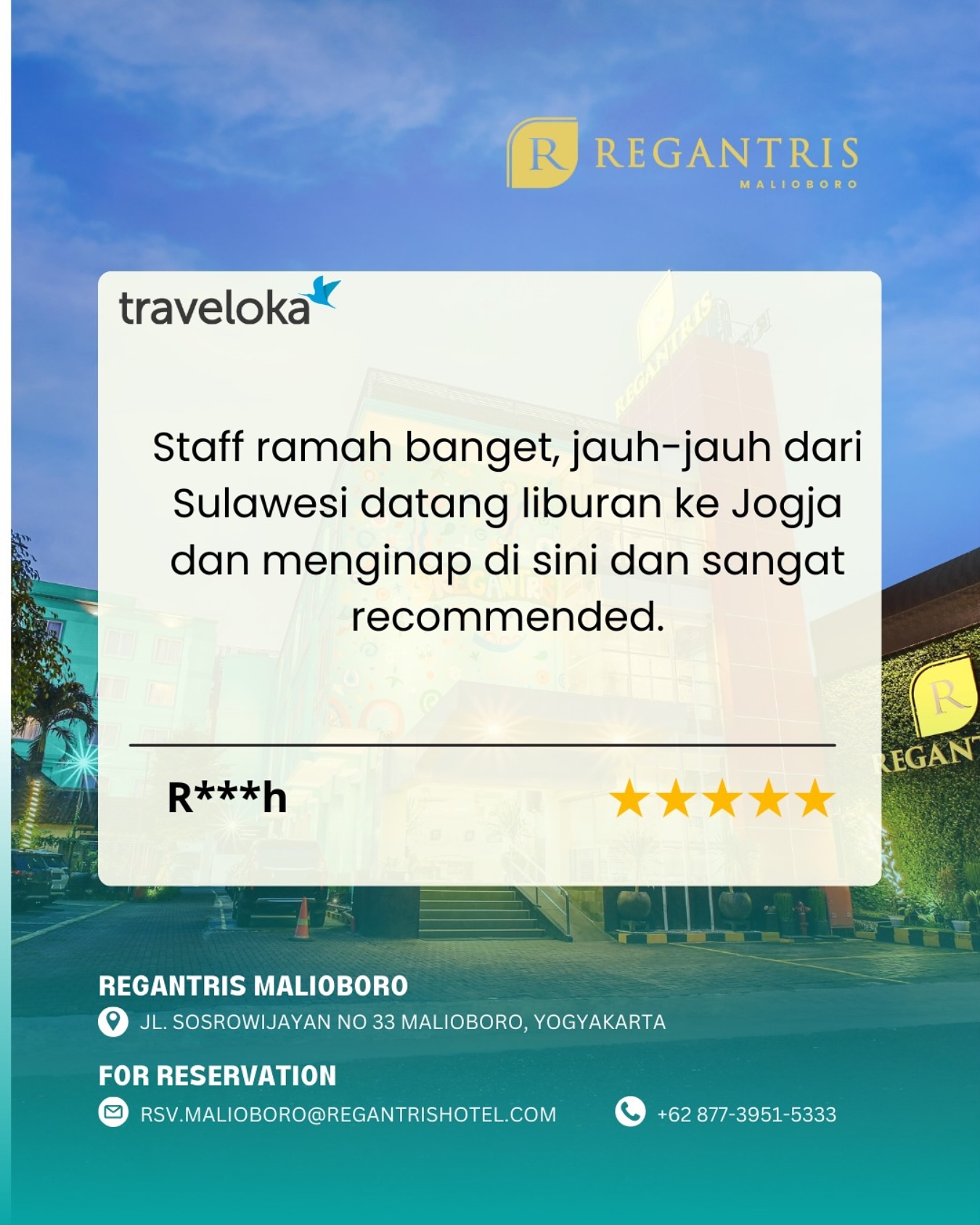 Regantris - glowing review form our valued guest! we’re honored to ...