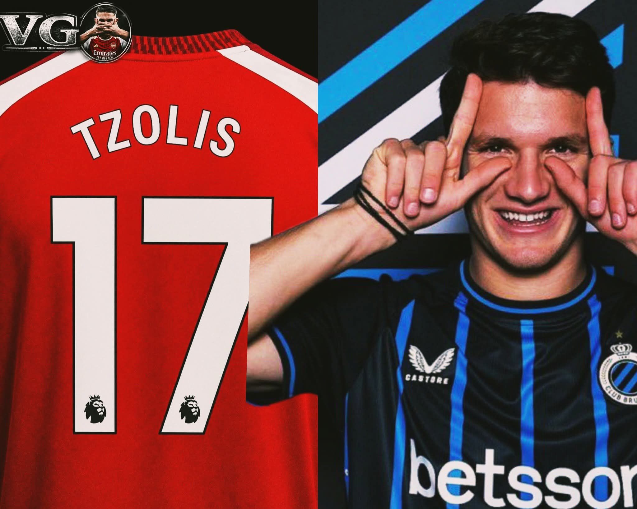 Christian Tzolis joins Arsenal with iconic no 17 shirt