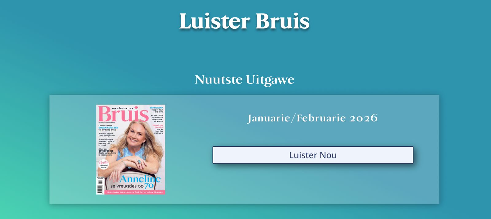 Vir diegene wat digitaal op... - Bruis - Afrikaanse tydskrif | Facebook