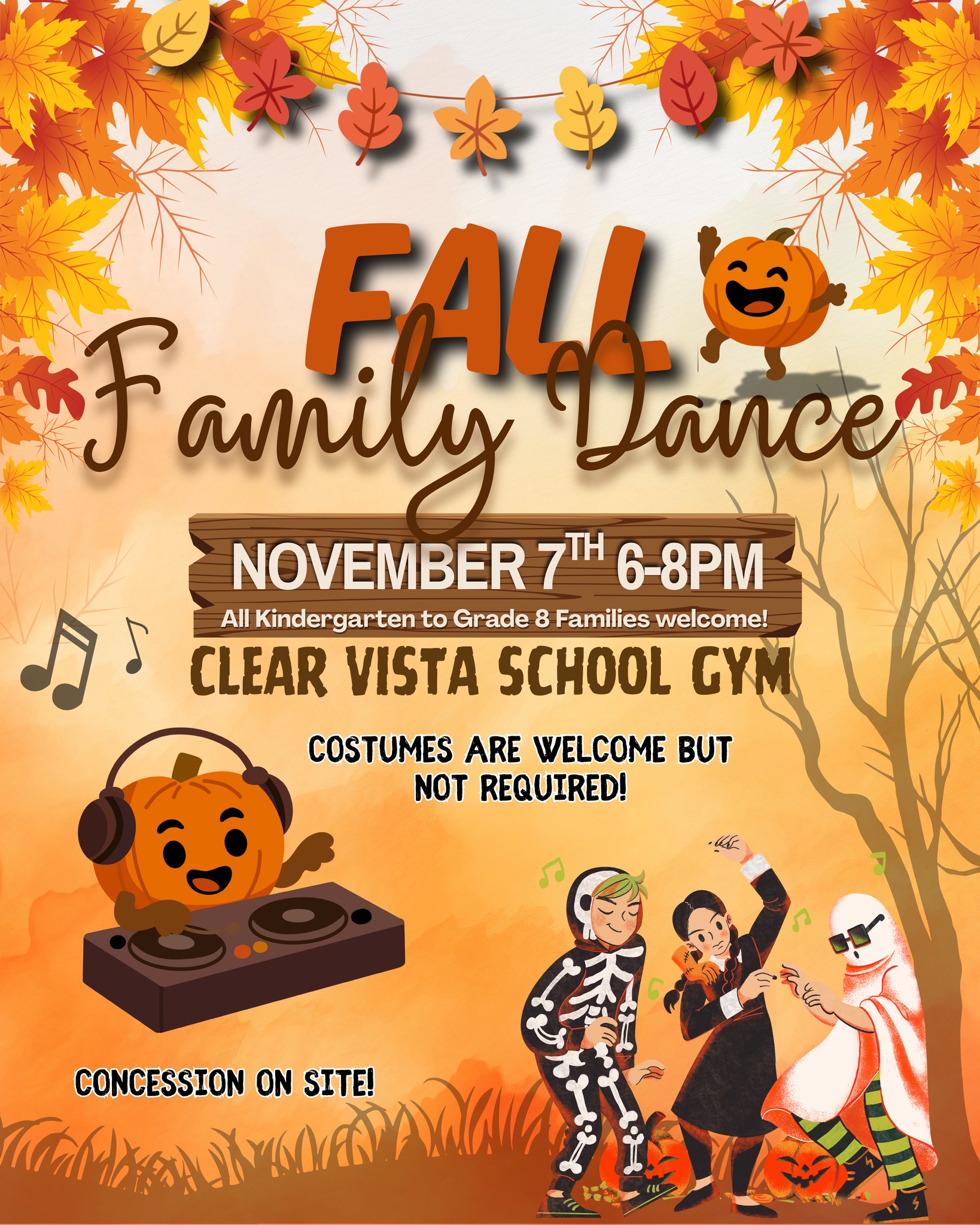 Clear - 🍁🎉 Fall Family Dance! 📅 Nov 7 | 6–8 PM 📍 Clear Vista School Gym ...