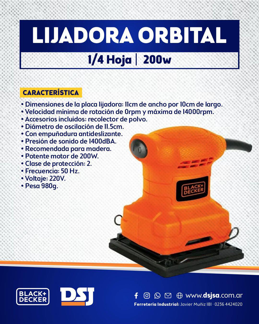 Disco De Placa Base Redonda Para Lijadora Orbital Black & Decker KA280 - Recambio Original