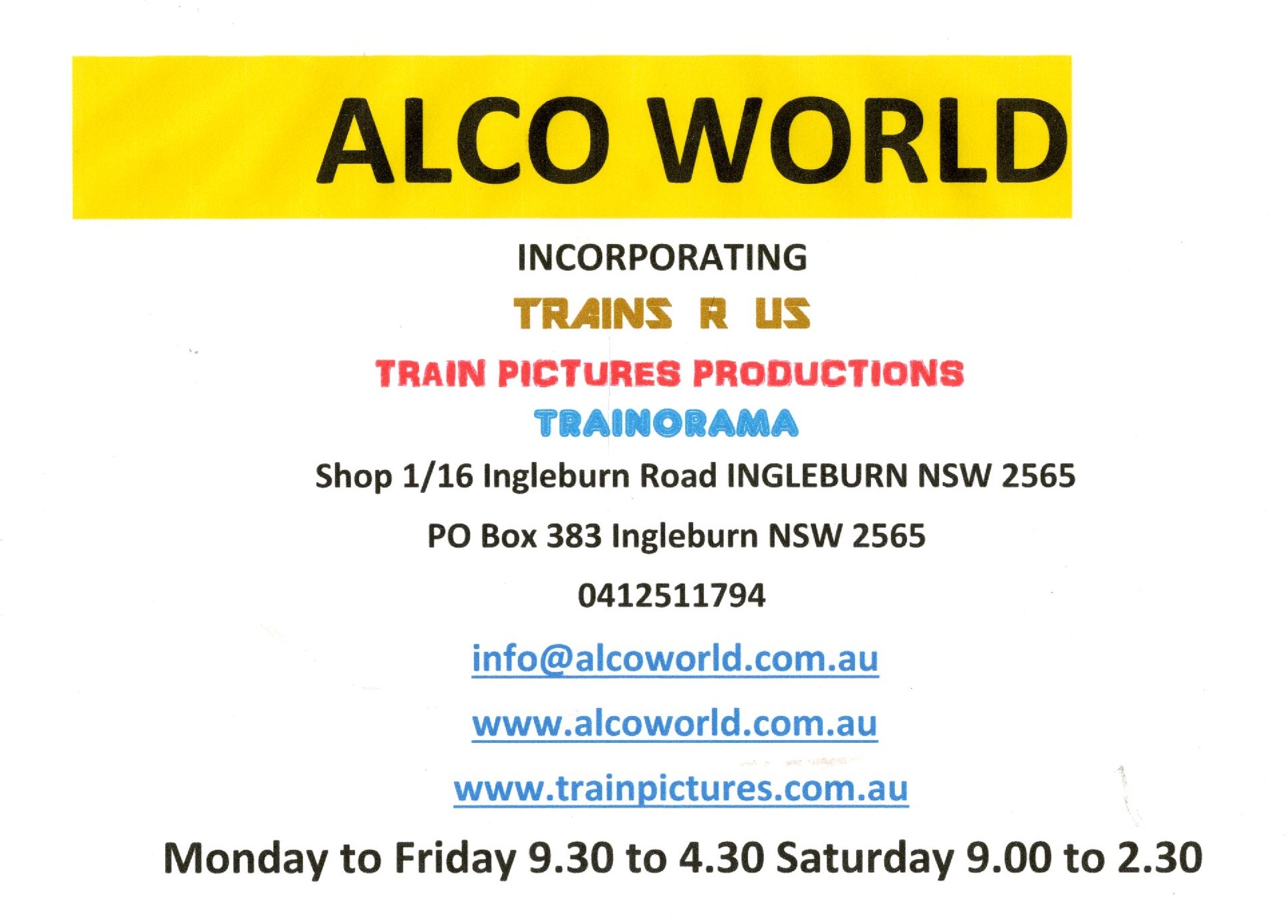 Alco World Trains R Us