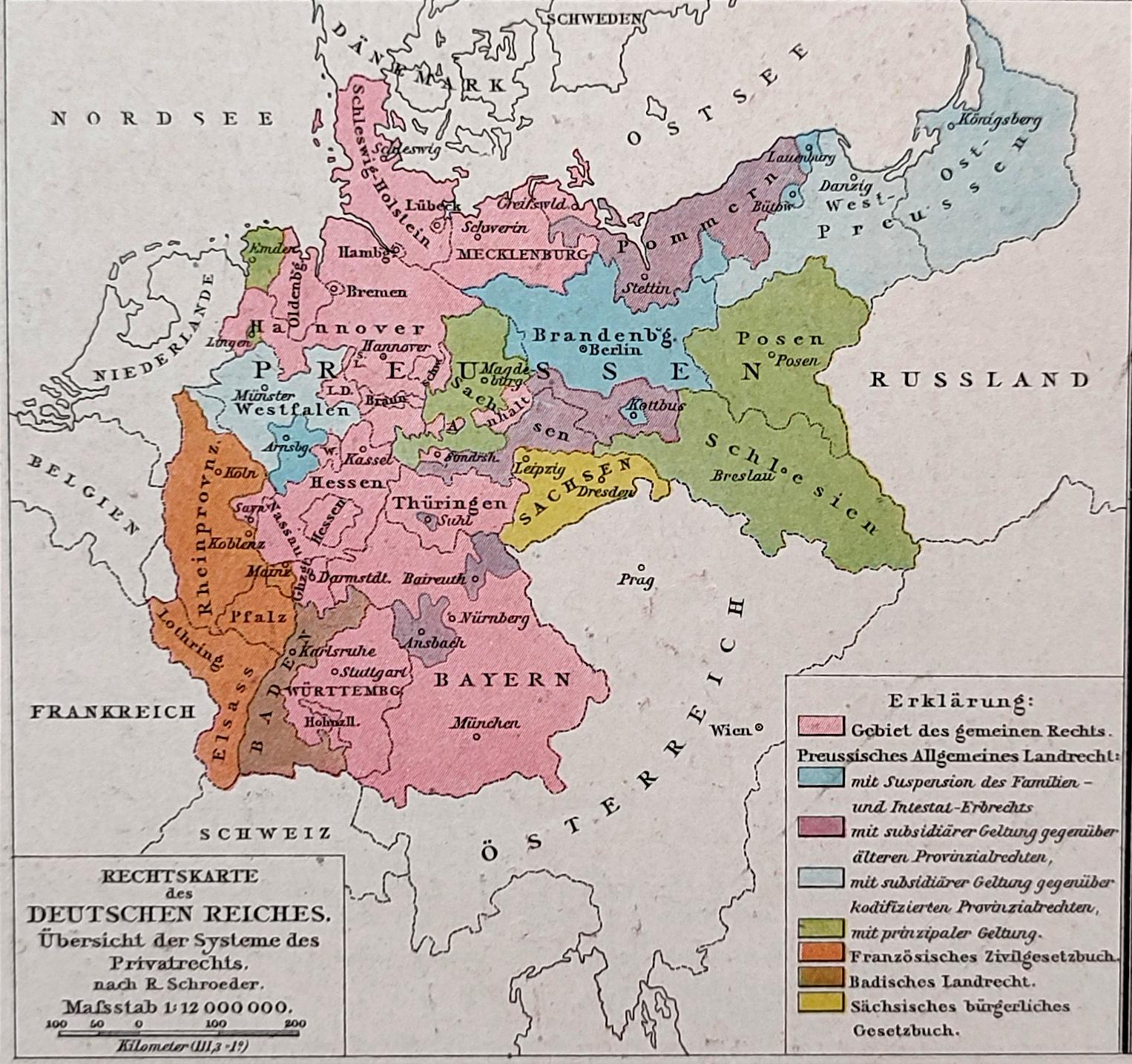 The Atlas - ⚖️ Juridical Map of the German Empire (1871–1899) This map ...