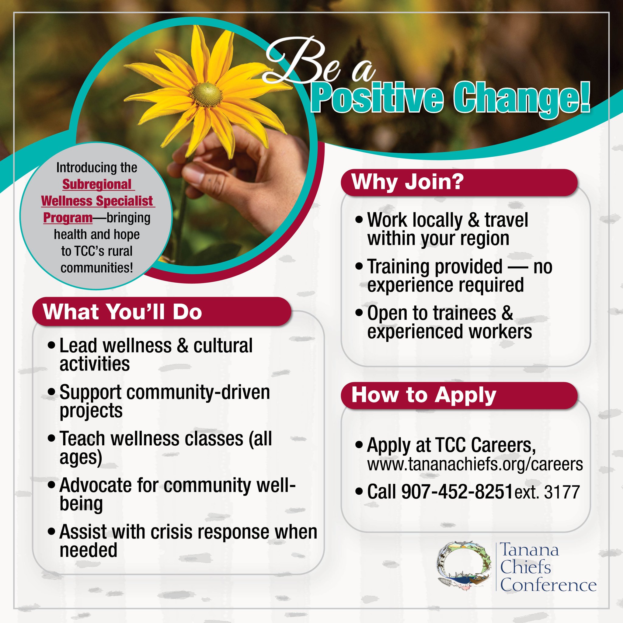 Tanana - Be a Positive Change. TCC is hiring Subregional Wellness ...