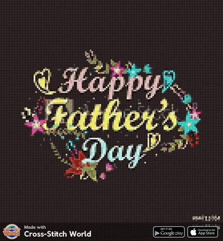 Cross stitch Happy Father's Day garden theme picture