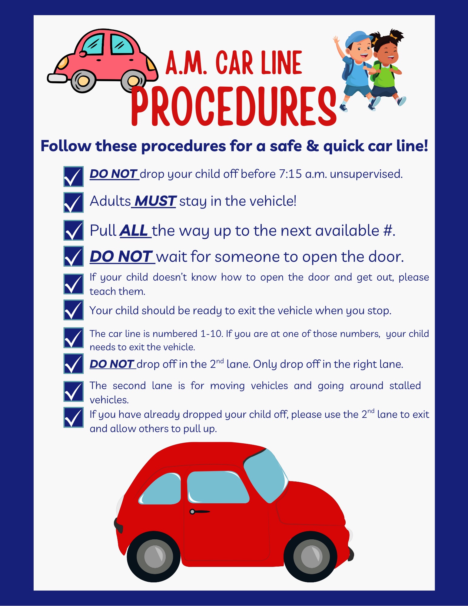 Sour - Please follow these procedures for A.M. Car Drop-Off. Share with ...