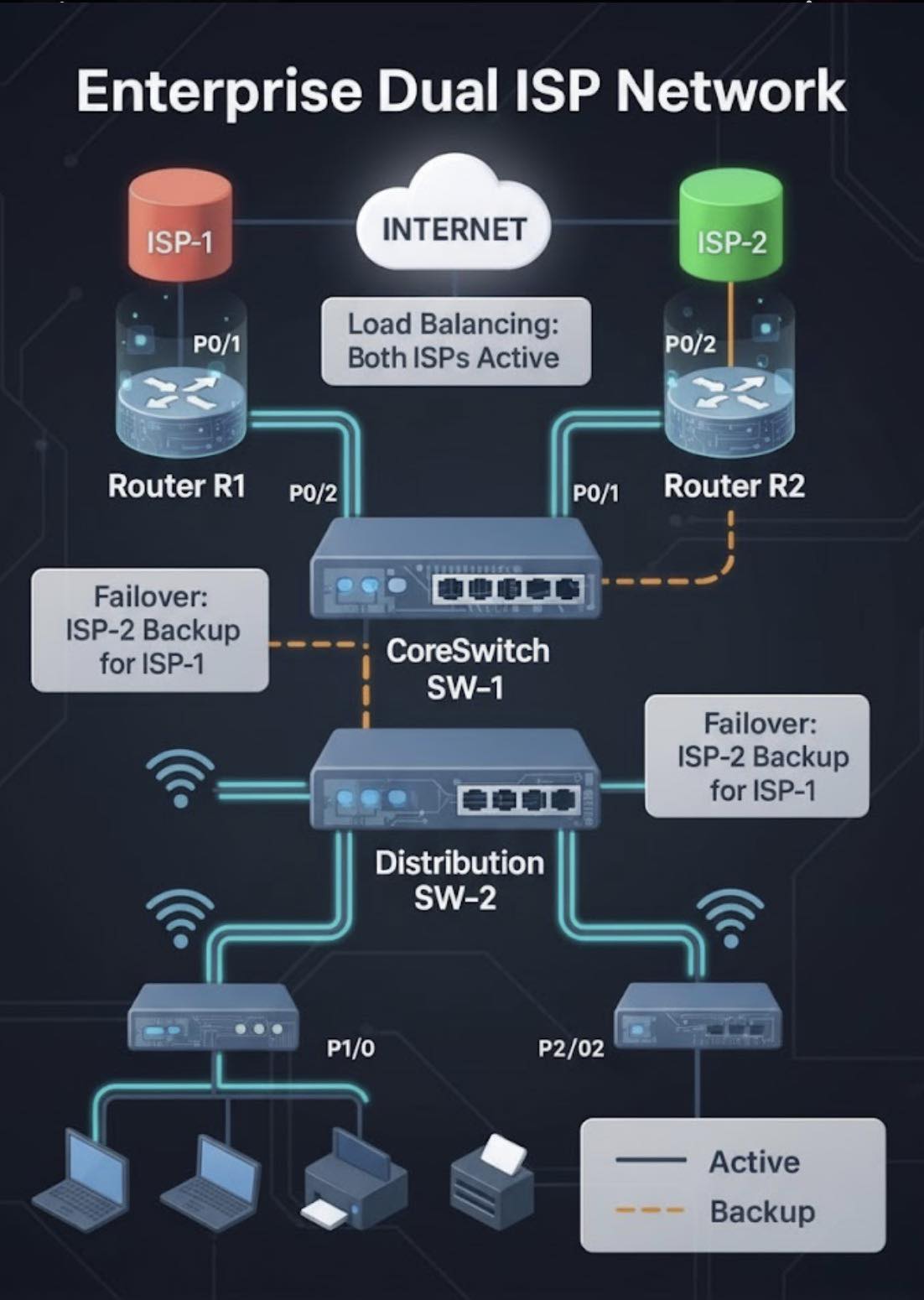 Router - Whats missing in this diagram as redundancy network ? Follow ...