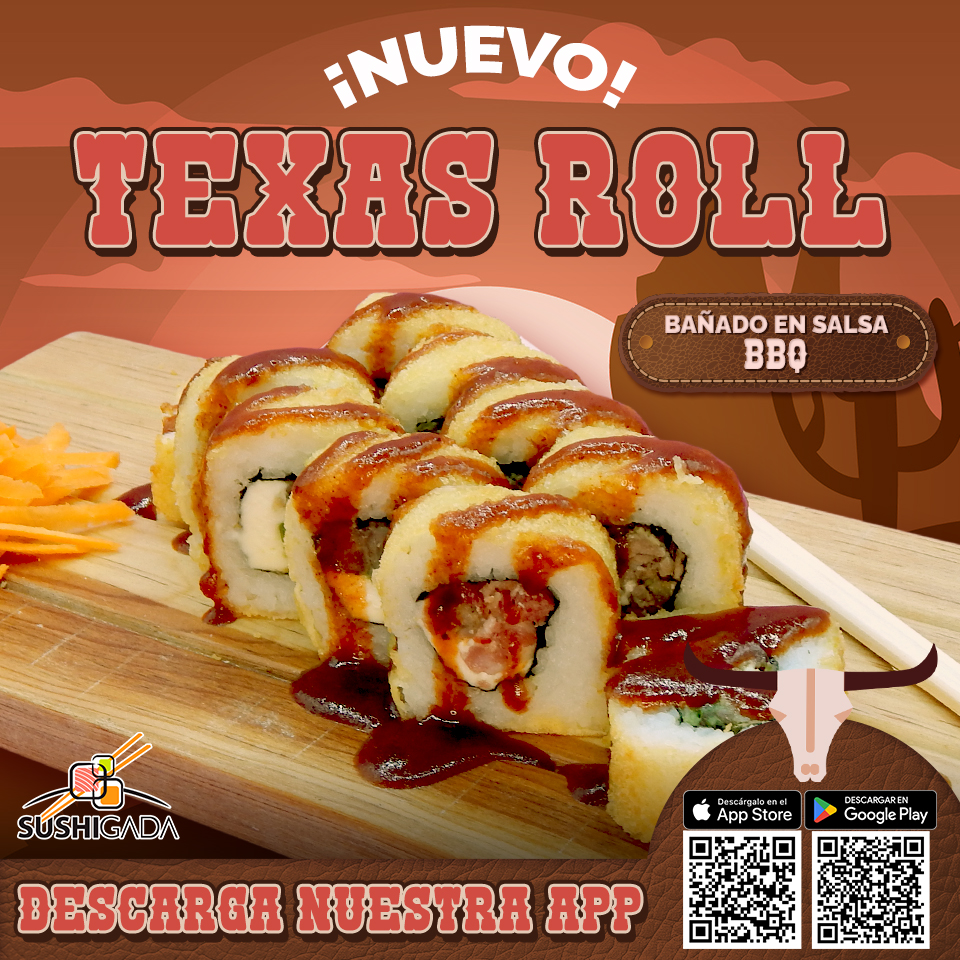Sushigada - 🫵 ¿Lo vas a probar? Nuevo Texas Roll 🤠 Rollo empanizado y ...