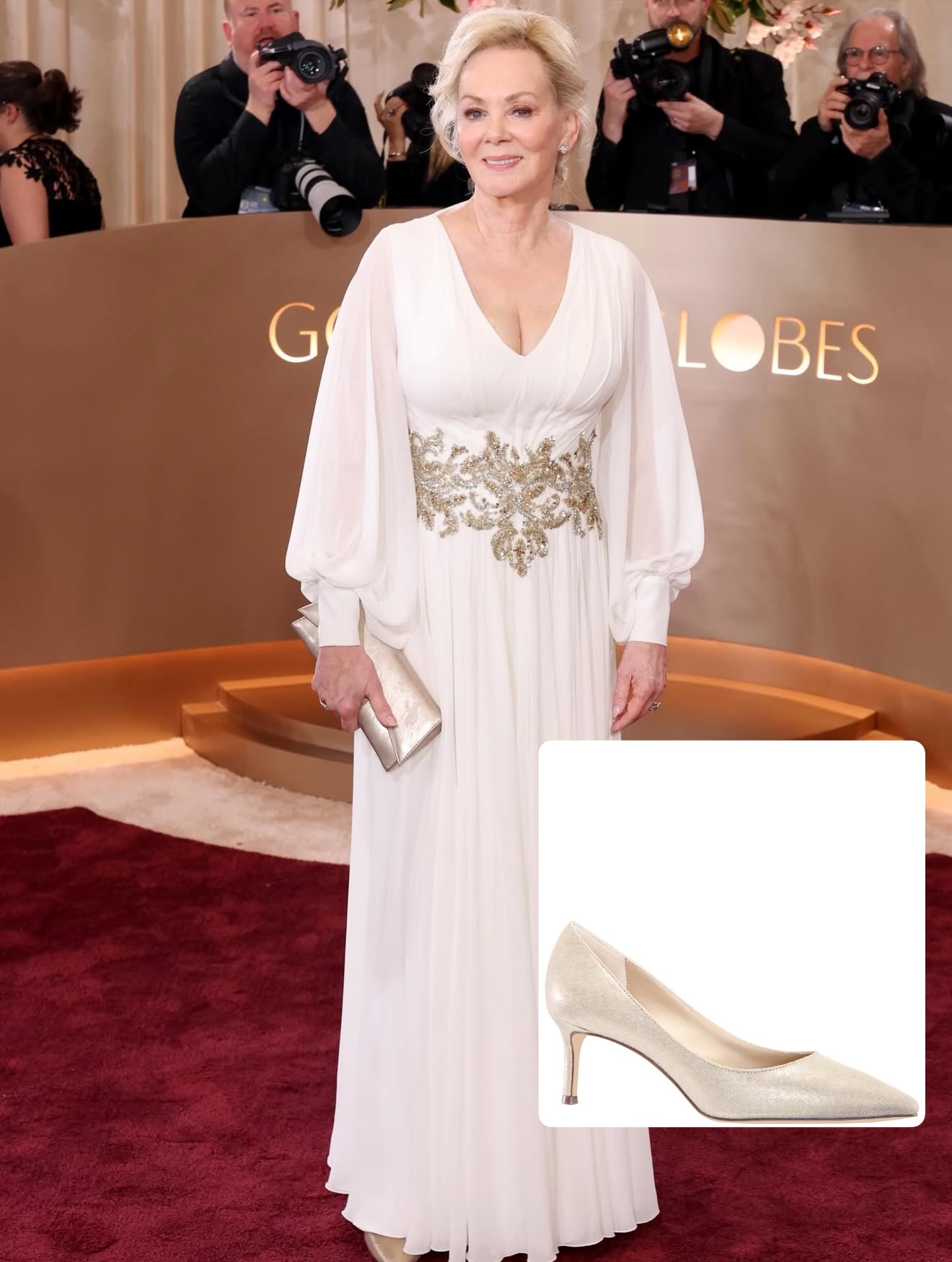 jean smart golden globes 2025 dress A standing ovation for on winning her third Globe for Best Performance by a Female Actor in a Television Series, Musical or Comedy. ✨ Elegant, powerful, and timeless—just like kim cattrall jean smart look alike
