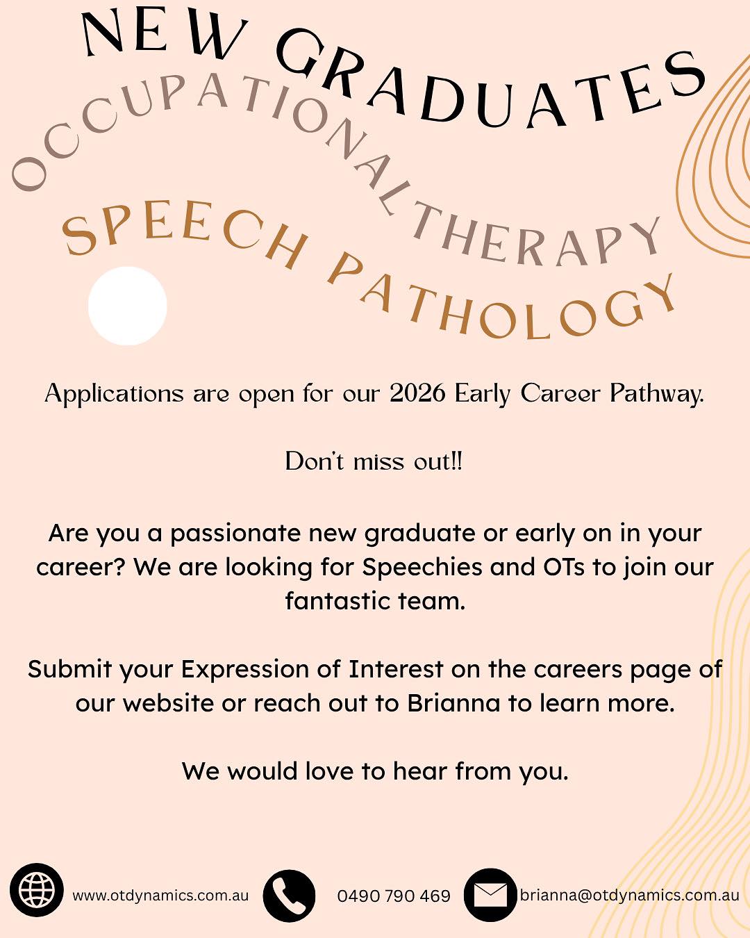 OT - Applications for our 2026 Early Career Pathway has now opened! We ...