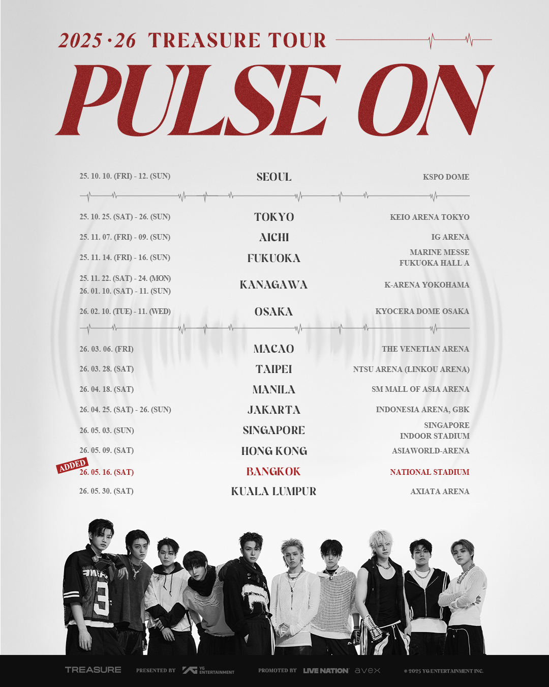 2025-26 TREASURE TOUR [PULSE ON] BANGKOK SHOW DETAILS ADDED