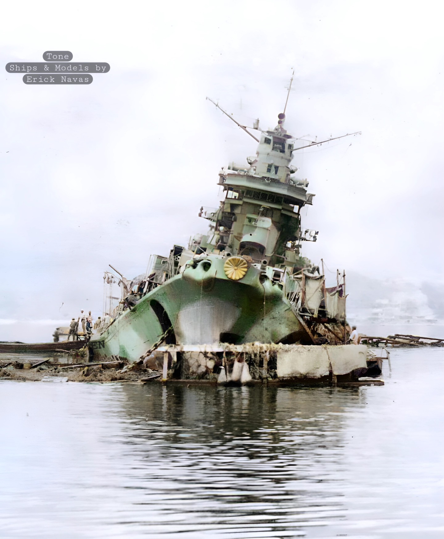 On 29 July 1945, the Imperial Japanese Navy heavy cruiser Tone was