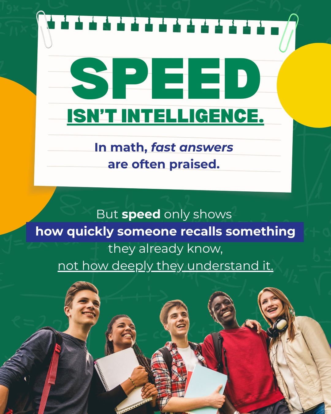 Speed in math does not equal... - Engaging Math Circles | Facebook