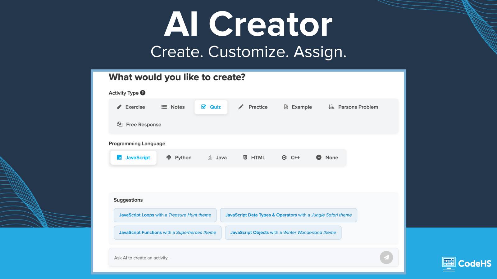 CodeHS - Only 3 days left in the CodeHS AI Creator trial! Take some ...
