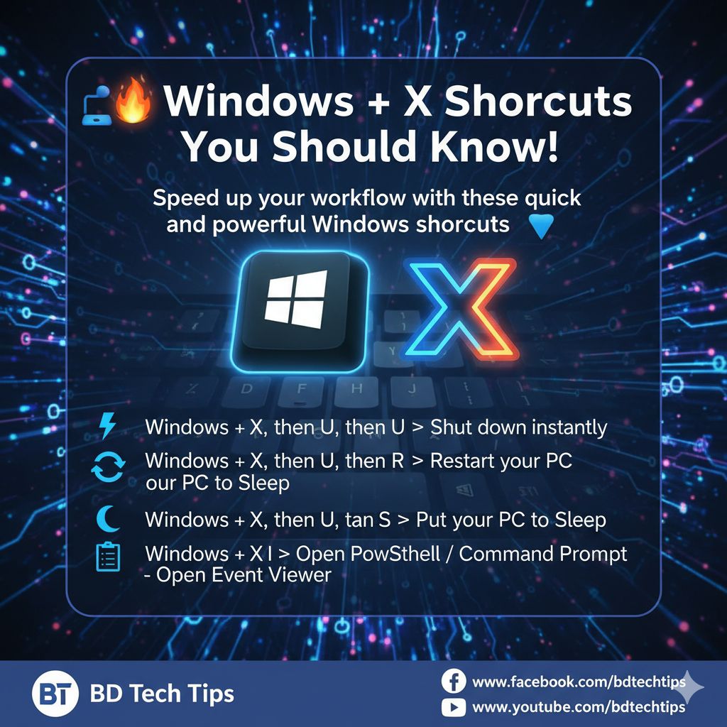 BD - 💻🔥 Windows + X Shortcuts You Should Know! Speed up your workflow ...
