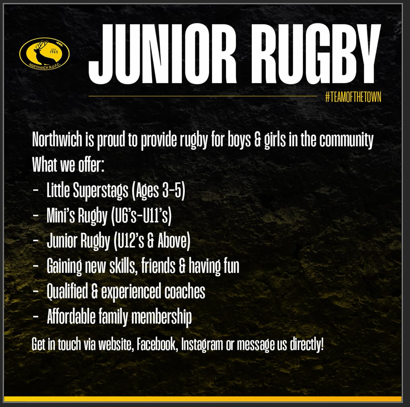 Northwich - ⚫️🟡 JUNIOR RUGBY IS BACK 🟡⚫️ REGISTRATION DAY - 7th ...