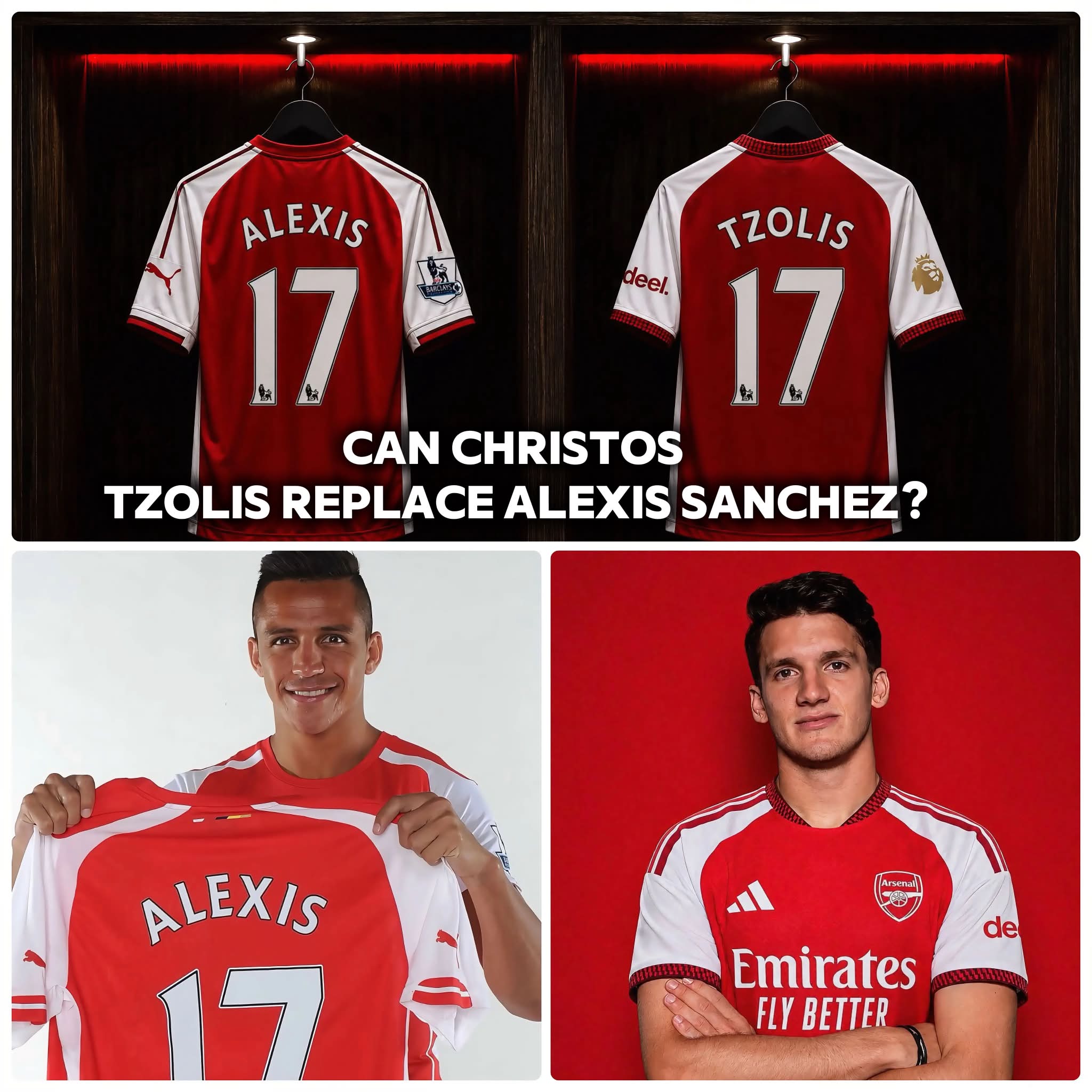 Christian Tzolis joins Arsenal with iconic no 17 shirt
