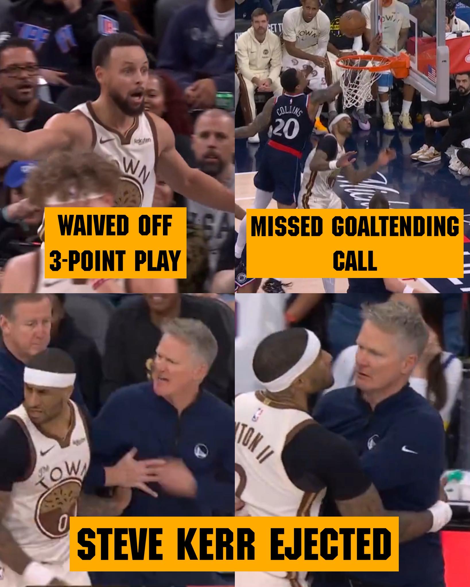 Steve Kerr was ejected in the 4th... - Basketball World | Facebook