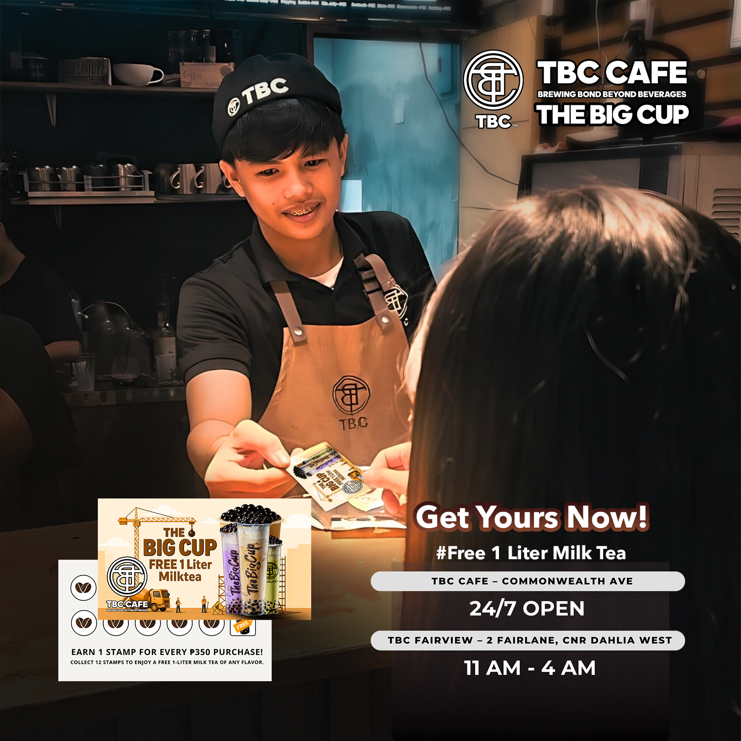 TBC - 🎉 TBC Cafe's FREE 1 Liter Milk Tea Loyalty Card is here! 🧋 ...