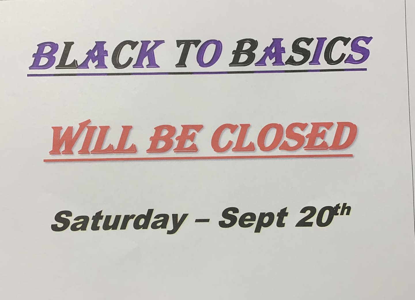 Black to Basics | Quesnel BC