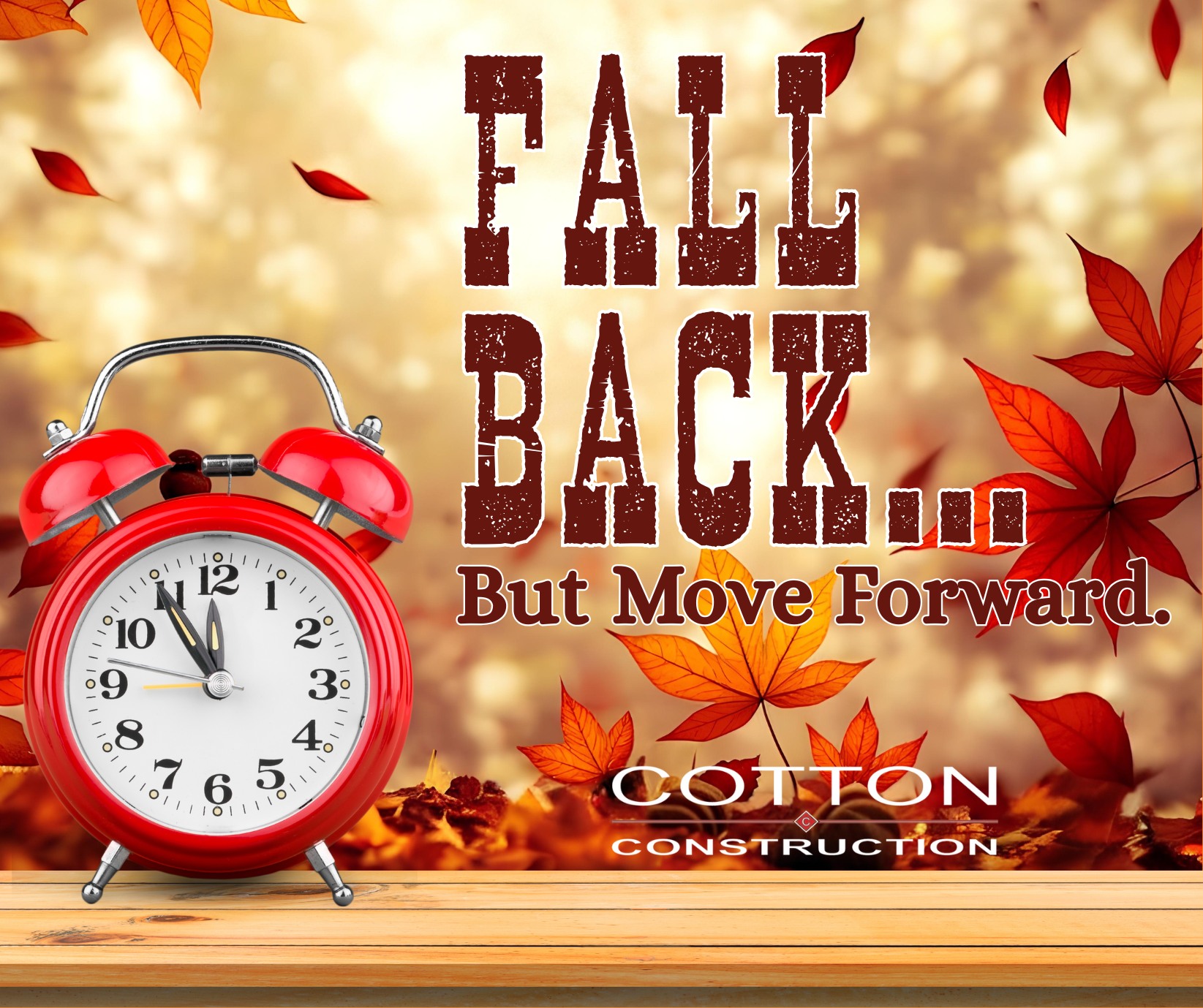 Cotton - Don’t forget to fall back tonight! ⏰ As the days get shorter ...
