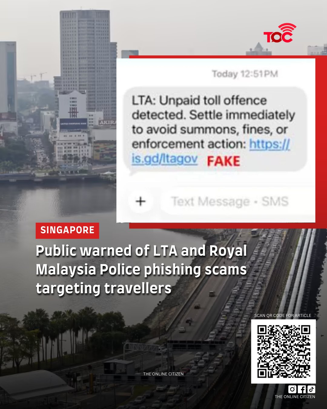 The Online - Singaporean travellers are being targeted by a new SMS ...