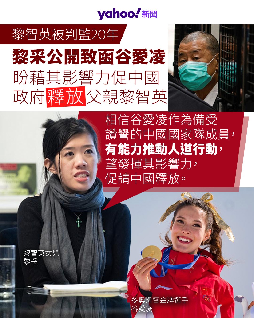 Yahoo - 【Yahoo 新聞報道】壹傳媒創辦人黎智英因串謀勾結外國勢力及串謀發布煽動刊物罪，上月被高等法院判監 20 年。黎智英現年 ...