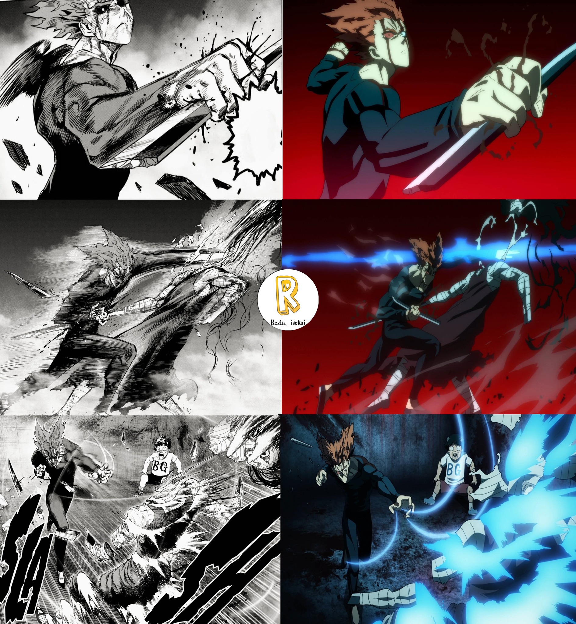 Rezha - Anime vs Manga. Anime One Punch Man S3 Episode 4, Scene Garou ...