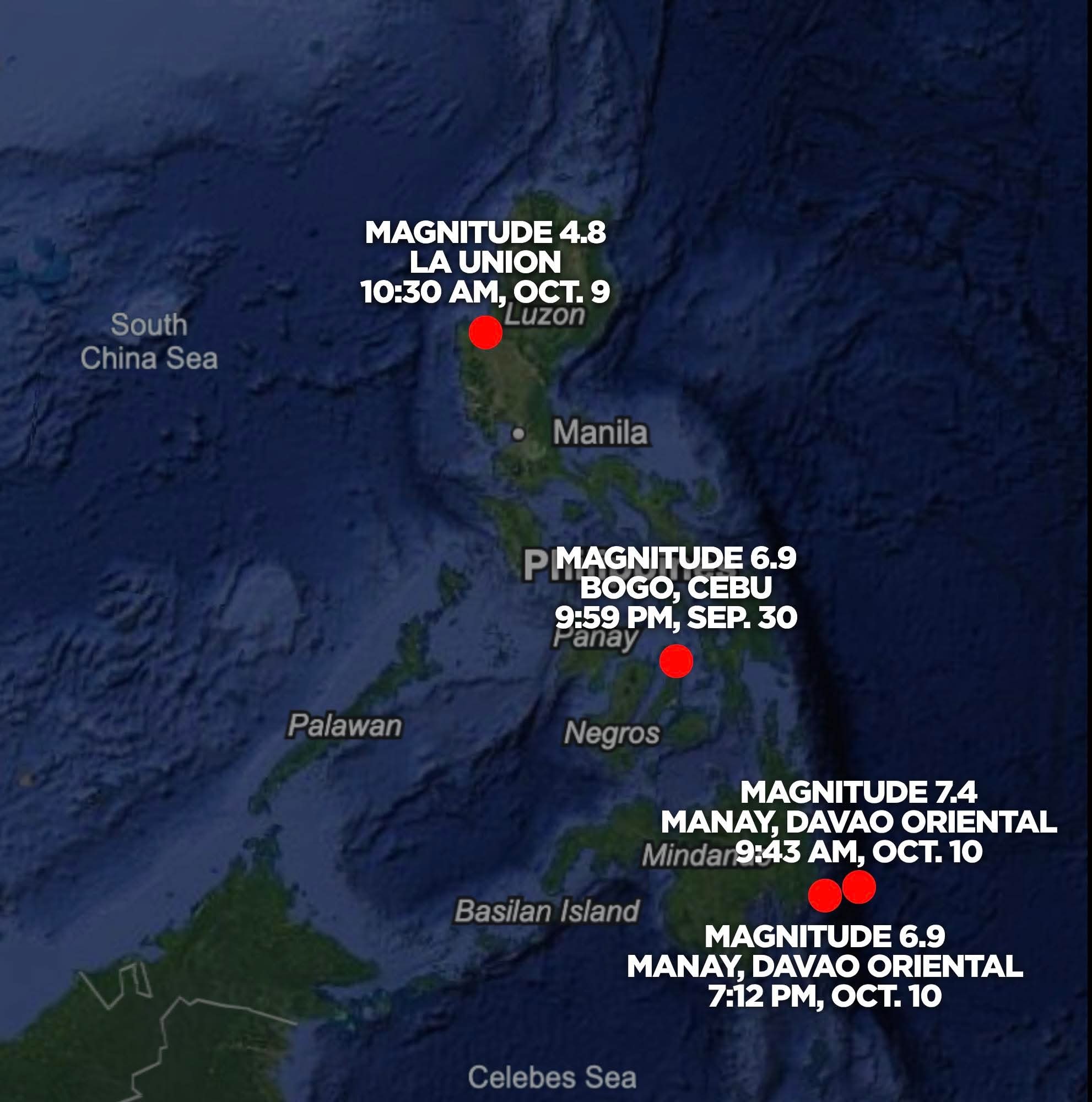 Premier - LOOK: PHILIPPINES IS SHAKING! Map of consecutive strong ...