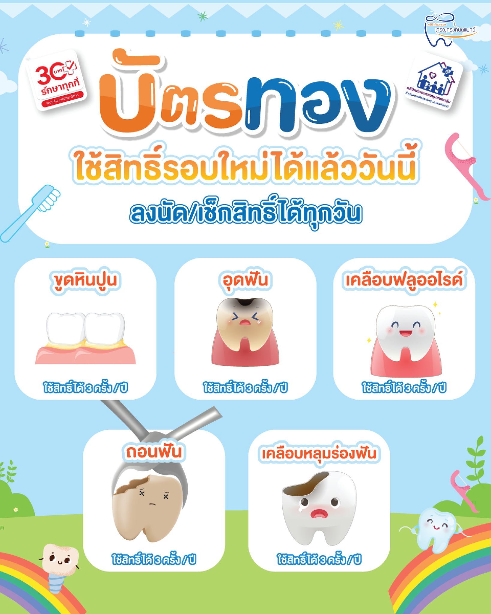 คลินิกเจริญกรุงทันตแพทย์ - 🎫 บัตรทองอัปเกรด‼️ จัดให้ 5 ทันตกรรมสุดคุ้ม🎊 ...