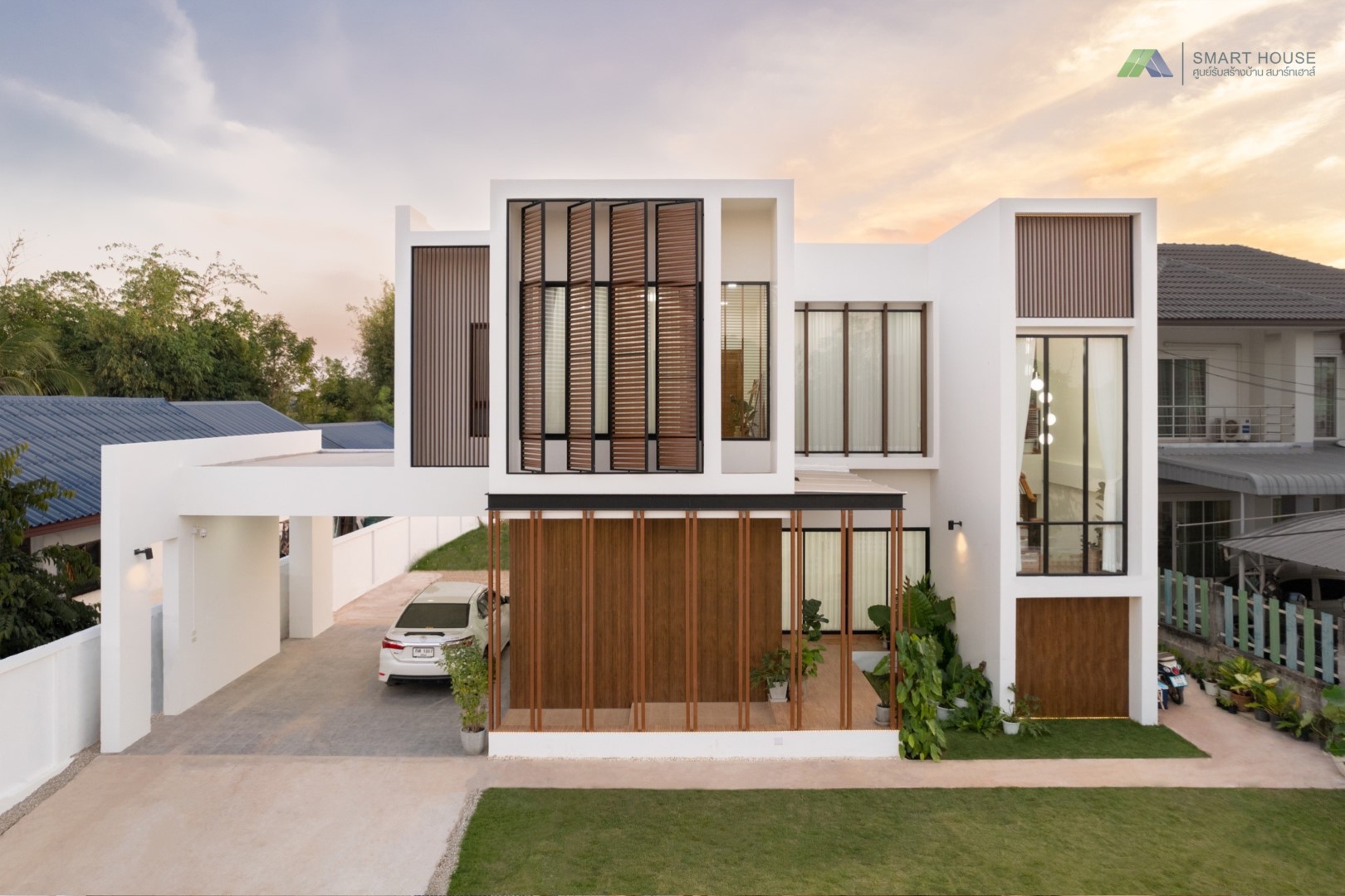 ไอเดียบ้านสวย - บ้านเดี่ยวสไตล์ Modern Minimal Cr....
