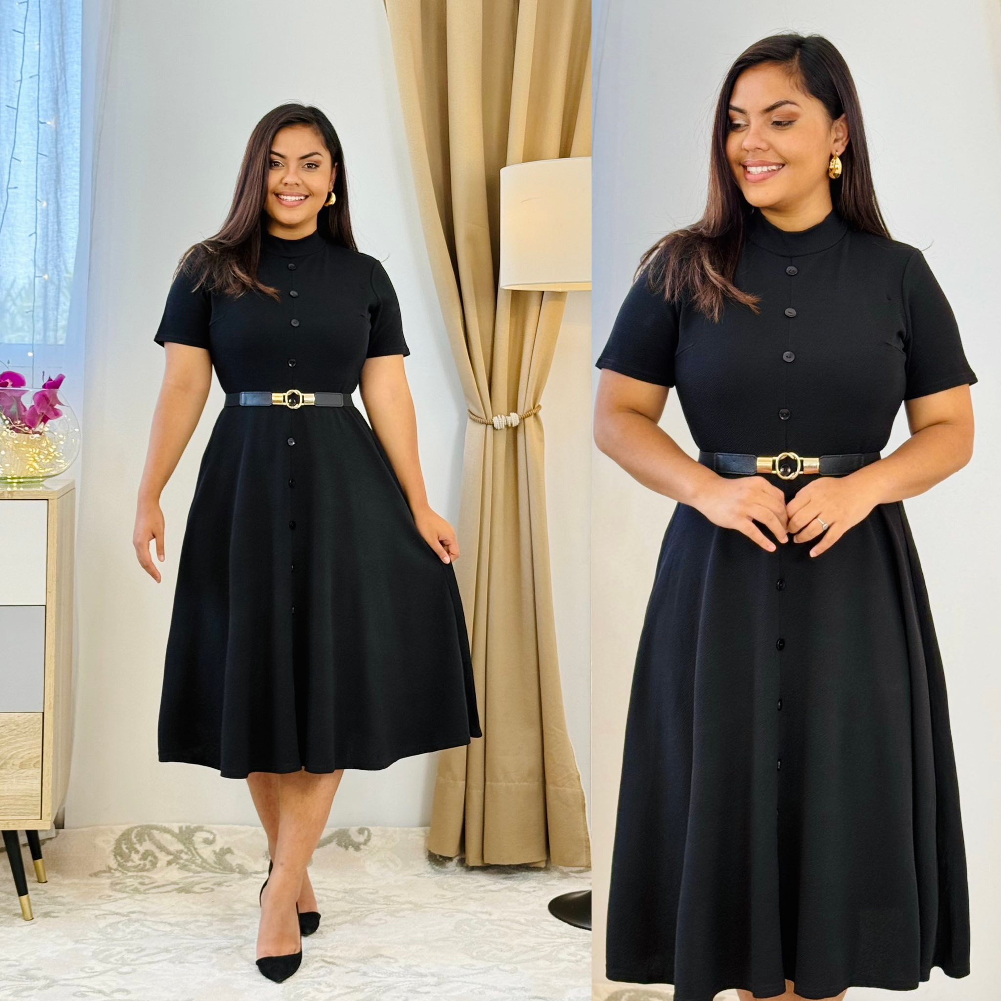 ISIS - Robe midi très très chic Couleur noire (très noire) Taille L ...