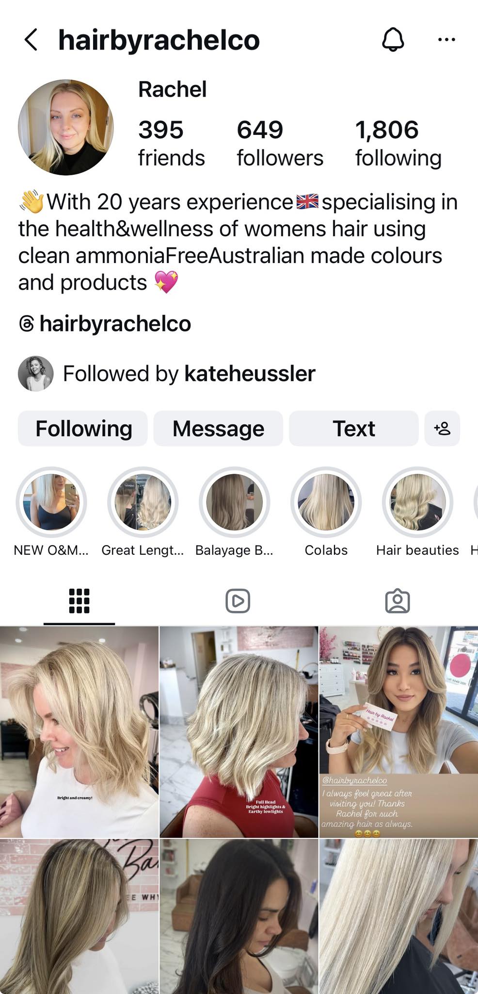 Recommended hairdresser in northern beaches