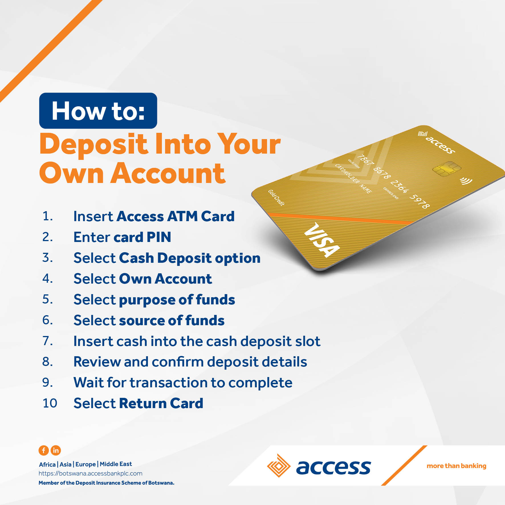 Cash deposits at our ATMs now... - Access Bank Botswana | Facebook