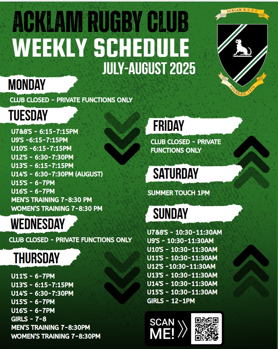 Acklam - 🏉 Acklam Rugby Club Summer Schedule is here! ☀️ 📅 Packed full ...